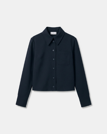 Chemise Conie Chemise noire moderne à col classique ZAPA