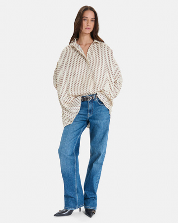 Chemise Clyde Chemise fluide imprimé géométrique beige ZAPA