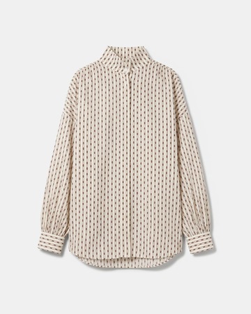 Chemise Clyde Chemise fluide imprimé géométrique beige ZAPA