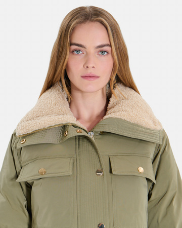 Doudoune Blondie Blouson kaki court matelassé col montant ZAPA