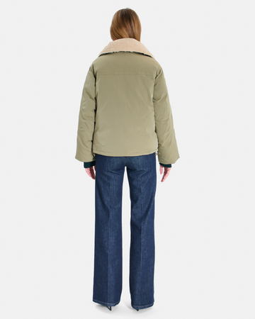Doudoune Blondie Blouson kaki court matelassé col montant ZAPA