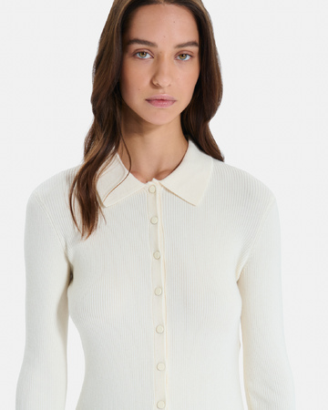 Gilet Gally Gilet boutonné en maille crème ZAPA