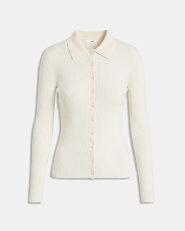 Gilet Gally Gilet boutonné en maille crème ZAPA