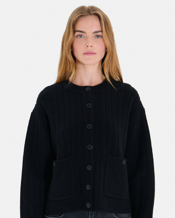 Gilet Gelina Gilet noir en laine mérinos ZAPA