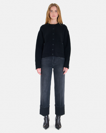 Gilet Gelina Gilet noir en laine mérinos ZAPA