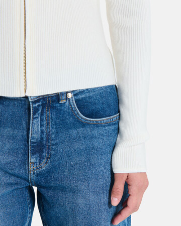 Gilet Noun Gilet zipé en maille côtelée crème ZAPA