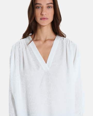 Blouse Brielle Blouse fluide manches longues col V écrue ZAPA