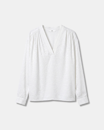 Blouse Brielle Blouse fluide manches longues col V écrue ZAPA