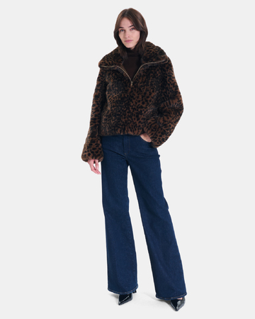 Manteau Mia Manteau court zippé imprimé léopard ZAPA
