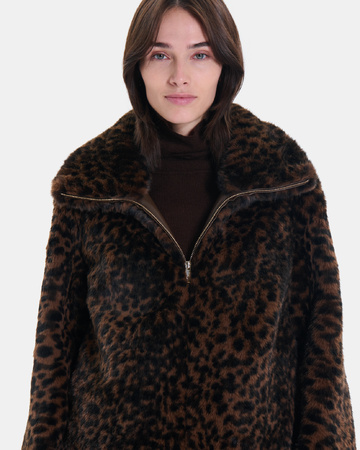 Manteau Mia Manteau court zippé imprimé léopard ZAPA