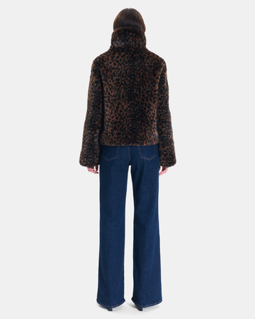 Manteau Mia Manteau court zippé imprimé léopard ZAPA