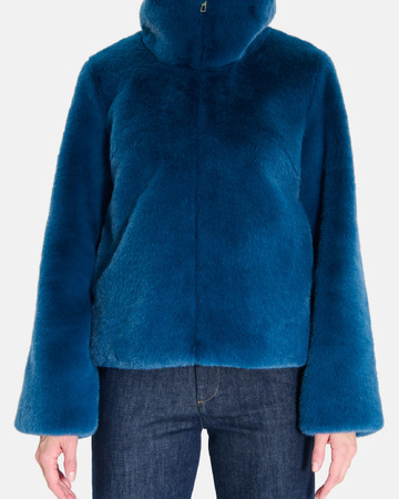 Manteau Mia Manteau zippé à col montant indigo ZAPA
