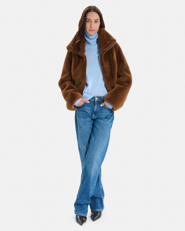 Manteau Mia Manteau court zippé couleur tabac ZAPA