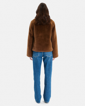 Manteau Mia Manteau court zippé couleur tabac ZAPA