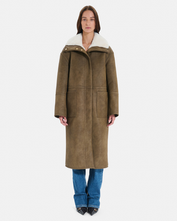 Manteau Matisse Manteau kaki à capuche contrastée ZAPA