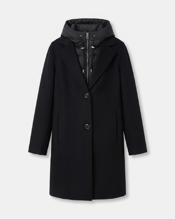 Manteau Mayra Manteau long en laine à capuche amovible ZAPA