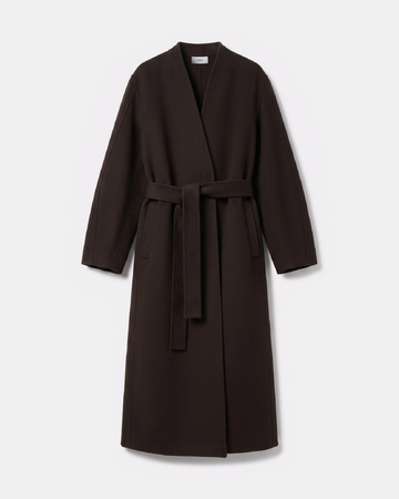 Manteau Melvyne Manteau long chocolat en laine ZAPA