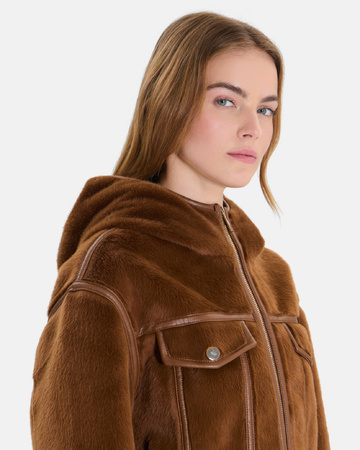Manteau Moira Manteau court tabac coupe boxy à col montant ZAPA