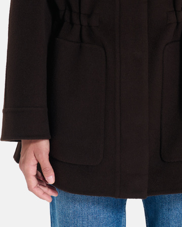 Manteau Malorie Manteau en laine chocolat à manches amovibles ZAPA