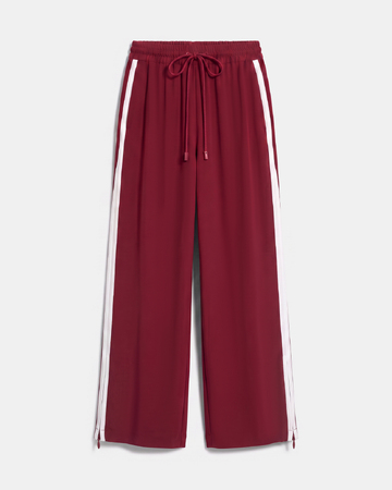 Pantalon Posy Pantalon fluide à lien et bandes contrastées rouge carmin ZAPA