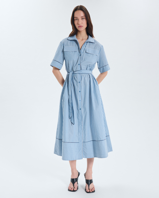 Robe Regine Robe midi chemise ray&eacute;e ZAPA