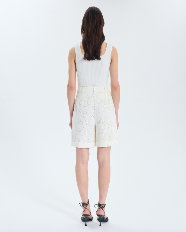 Short Savanna Short blanc &agrave; taille haute ZAPA