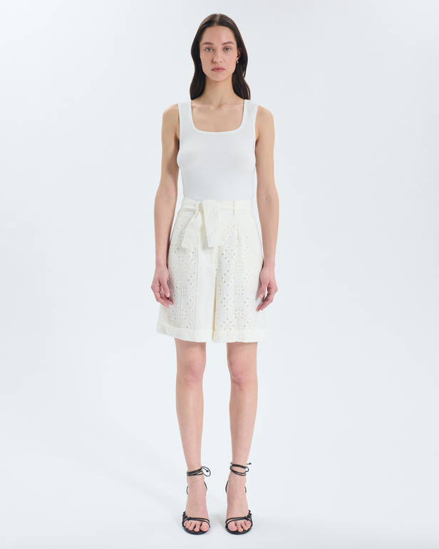 Short Savanna Short blanc &agrave; taille haute ZAPA