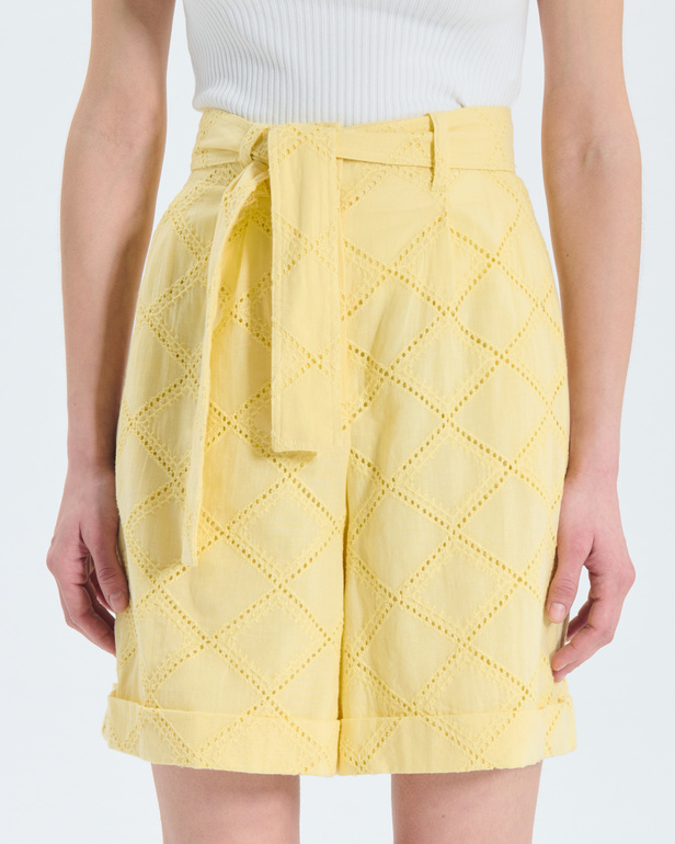 Short Savanna Short jaune &agrave; taille haute ZAPA
