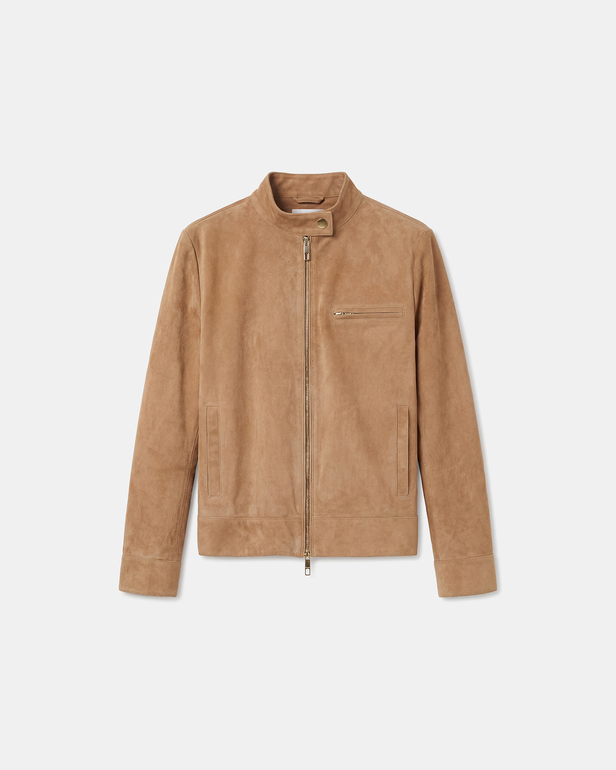 Veste Vanessa Veste en cuir su&eacute;d&eacute; beige ZAPA