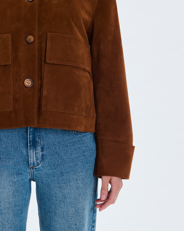 Veste Vita Veste en cuir de ch&egrave;vre acajou ZAPA