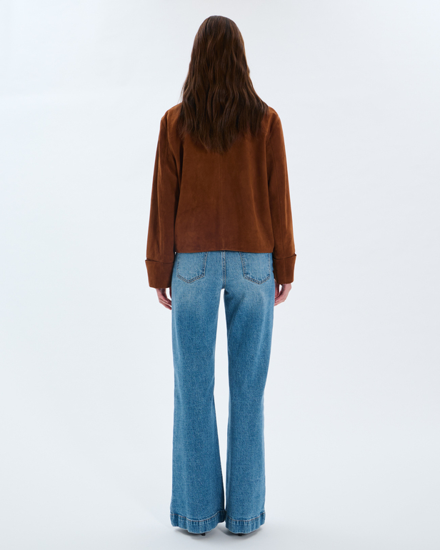 Veste Vita Veste en cuir de ch&egrave;vre acajou ZAPA