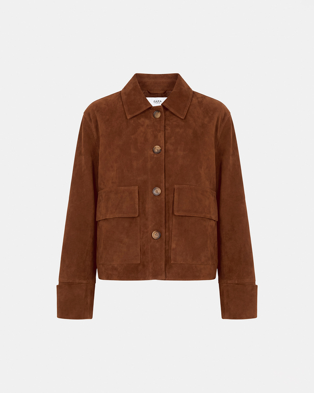Veste Vita Veste en cuir de ch&egrave;vre acajou ZAPA