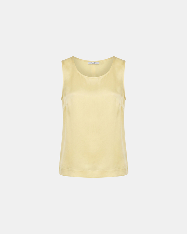 Top Toy Top en viscose satin&eacute; sans manches mimosa ZAPA