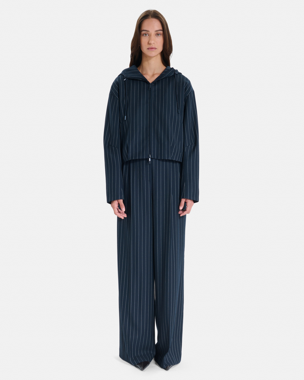 Blouson Blake Blouson court &agrave; capuche bleu marine ray&eacute; ZAPA