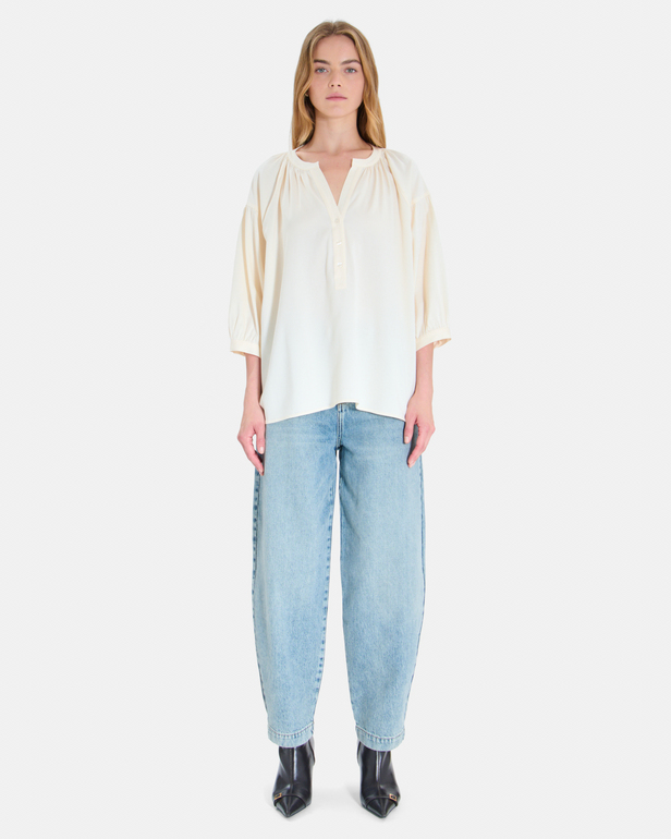 Chemise Cora Chemise ample en laine cr&egrave;me ZAPA
