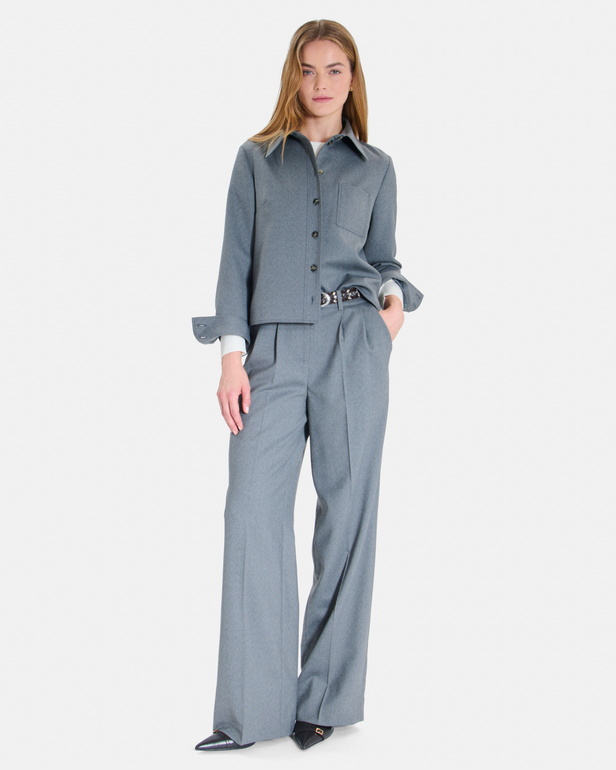 Chemise Conie Chemise grise moderne &agrave; col classique ZAPA