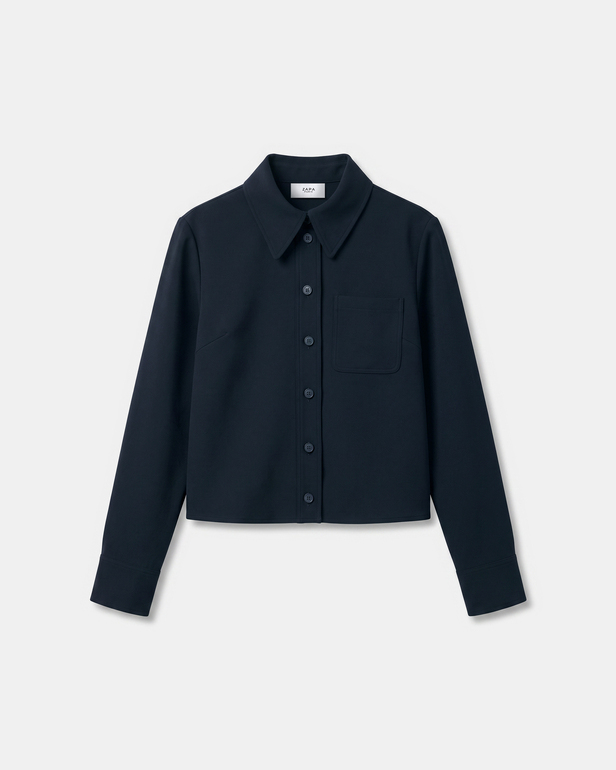 Chemise Conie Chemise noire moderne &agrave; col classique ZAPA