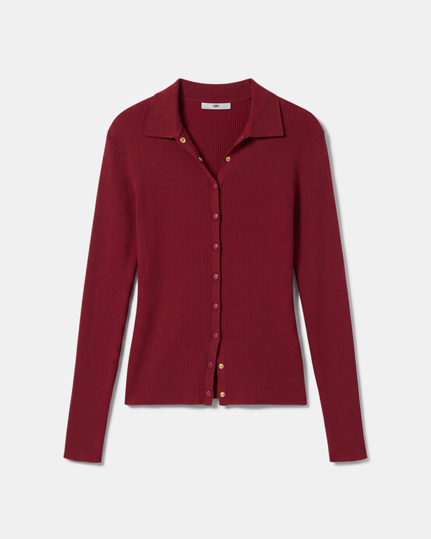 Gilet Gally Gilet boutonn&eacute; en maille rouge ZAPA