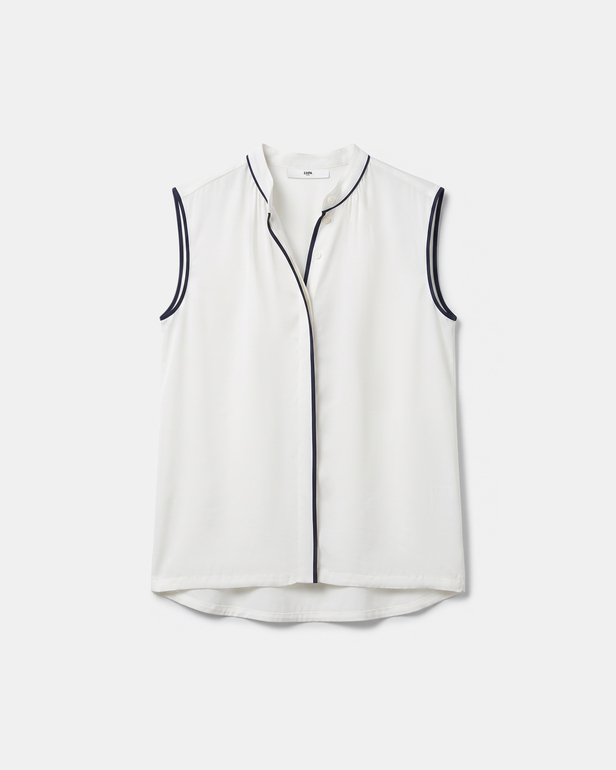 Top Toby Top sans manches &eacute;cru en viscose ZAPA