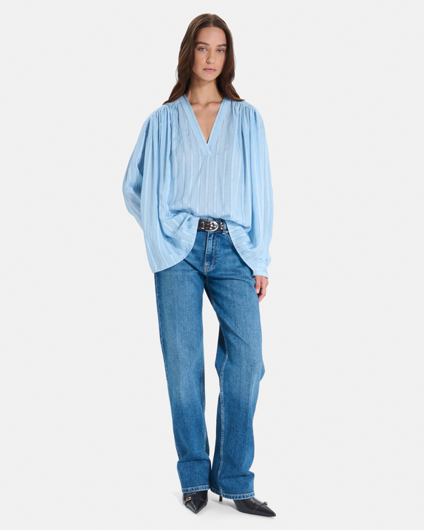 Blouse Brielle Blouse fluide manches longues col V &agrave; rayures ZAPA