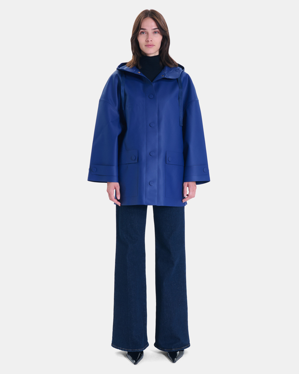Trench Tim Trench-coat bleu roi &agrave; capuche ZAPA