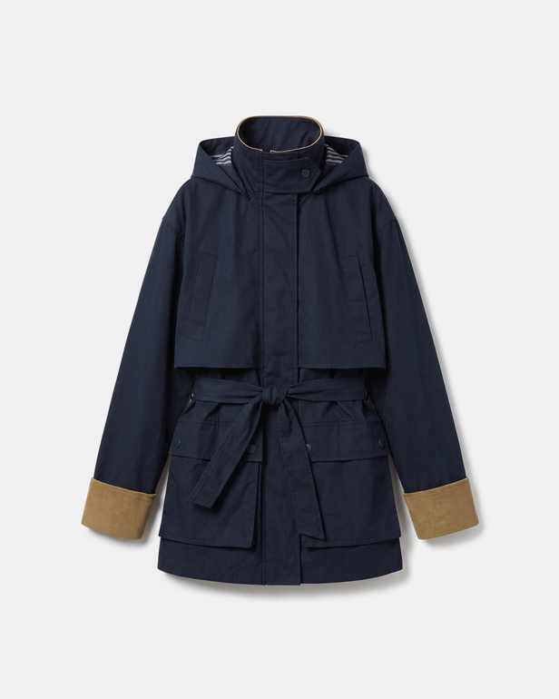 Trench Tabi Trench-coat nocturne cintr&eacute; en coton ZAPA