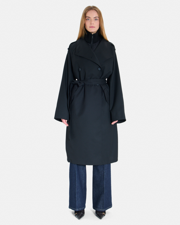 Trench Tybalt Trench-coat long noir &agrave; double boutonnage ZAPA