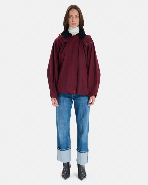Trench Telmi Trench coat rouge carmin en coton ZAPA