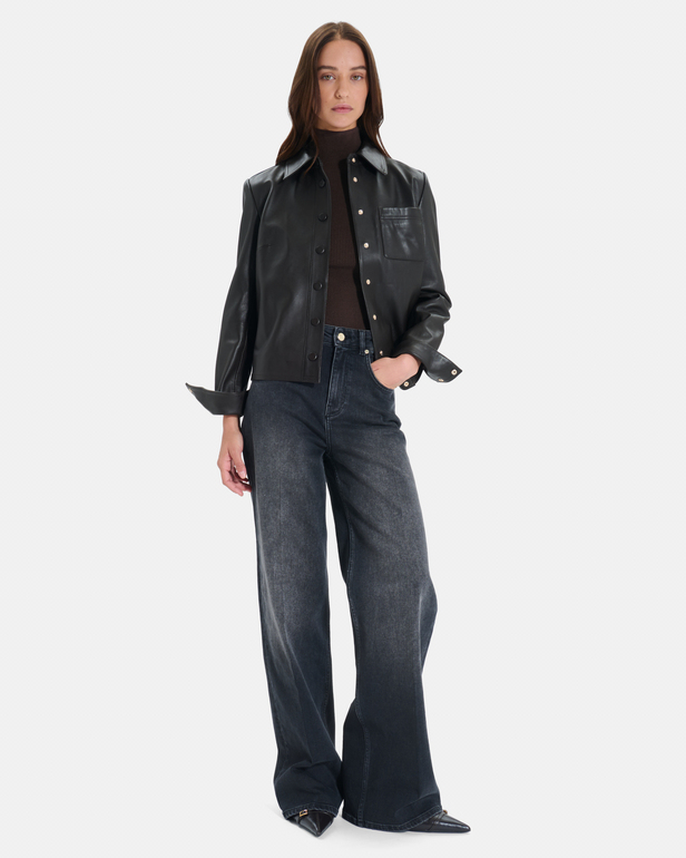 Jean Pamover Jean wide leg en coton noir ZAPA