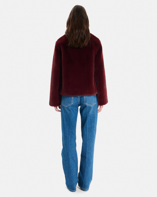 Manteau Mia Manteau court zipp&eacute; couleur rouge carmin ZAPA
