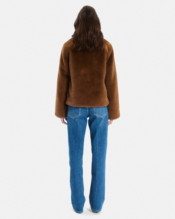 Manteau Mia Manteau court zipp&eacute; couleur tabac ZAPA