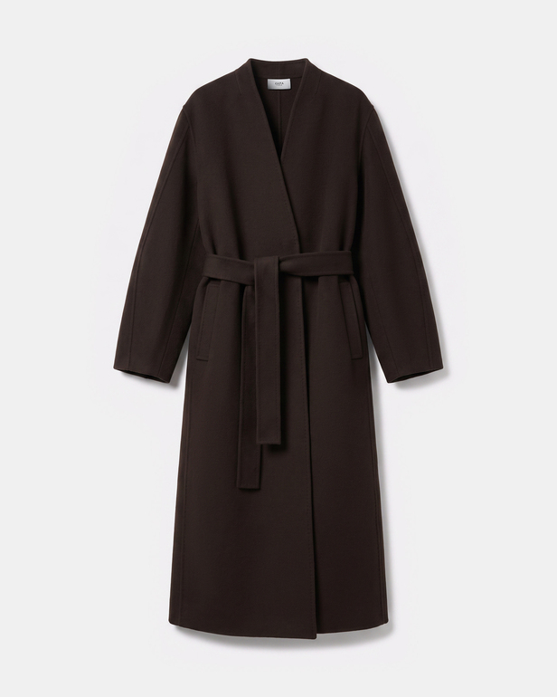Manteau Melvyne Manteau long chocolat en laine ZAPA
