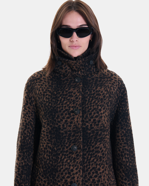 Manteau Marilene Manteau imprim&eacute; l&eacute;opard ZAPA