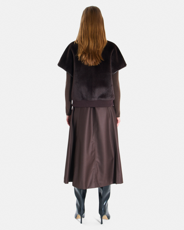 Manteau Charles Cape chocolat &agrave; col montant ZAPA